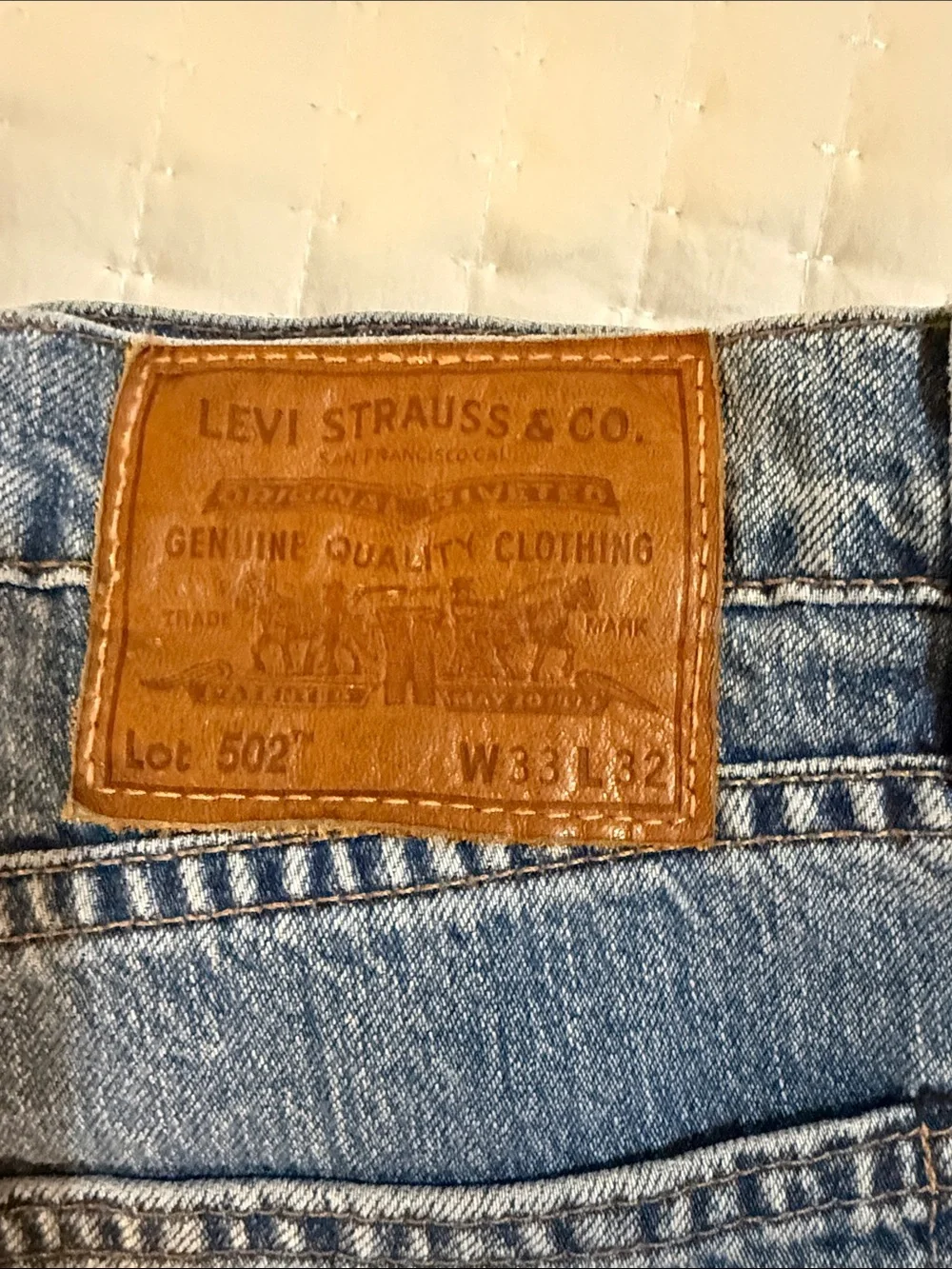 Levi's Men's Light Blue Straight-Leg Jeans 502.  33x32